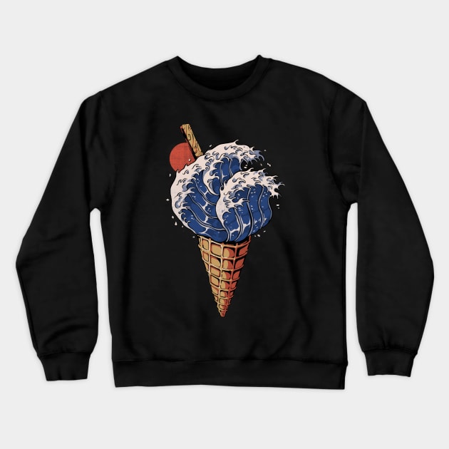 Kanagawa Ice Cream Crewneck Sweatshirt by Ilustrata